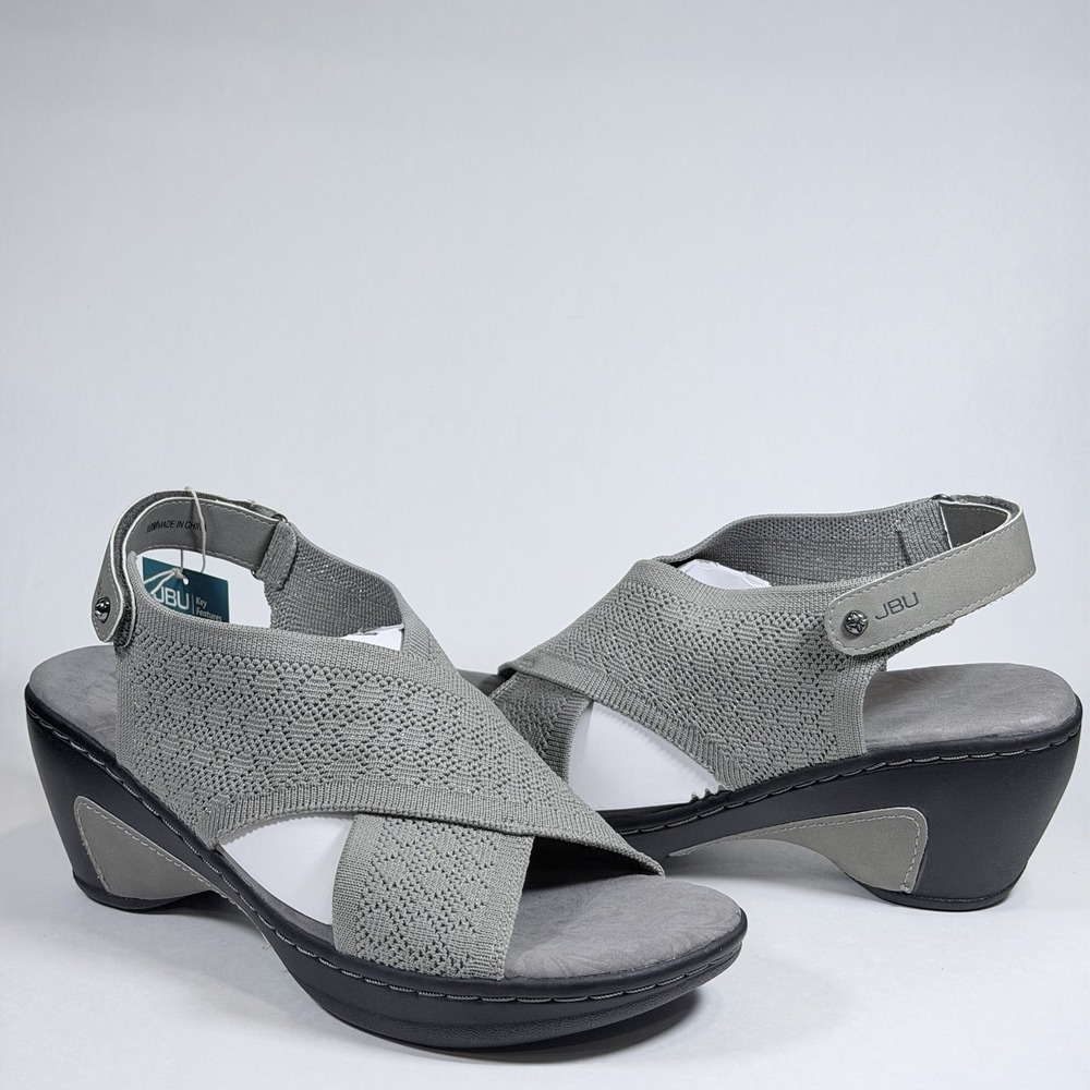 JBU by Jambu Size-10 M Women's Alyssa Shimmer Knit Wedge Heel Sandal
